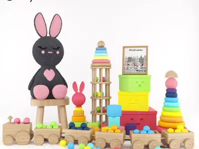 Kids toys set  3D model