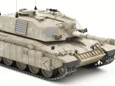 Four sets of modern war armored tanks 3D model