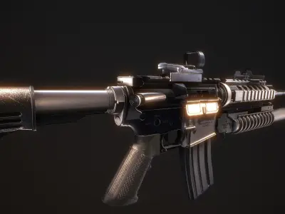 M4A1 Full Mod Low-poly 3D model