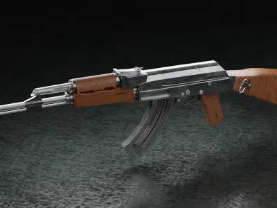 Ak47 Semi HighPoly Low-poly 3D model