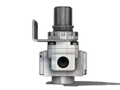 Regulador de Fluxo SMC AR20 F02B Y B Flow Regulator 3D model