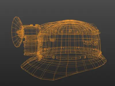 Mining helmet with carbide lamp Low-poly 3D model