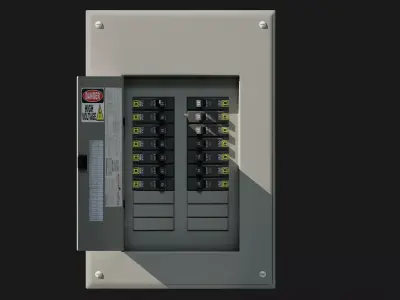  Breaker Box - Electrical Panel  - Game Ready - PBR Low Poly Low-poly 3D model