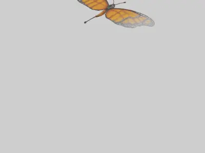Monarch Butterfly flying model 3D model