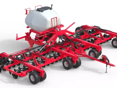 Air Drill Seeder  Low-poly 3D model