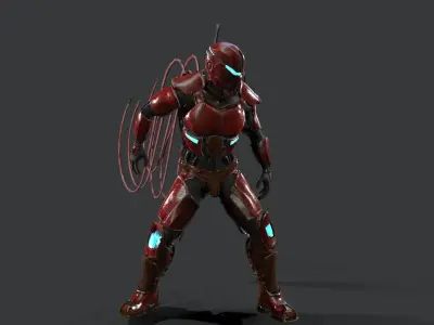 Destroyer Scifi  Low-poly 3D model