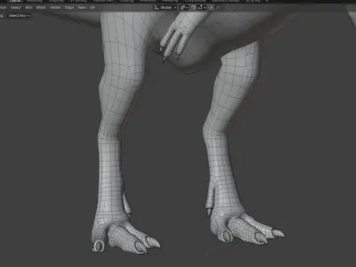 dilophosaurs Low-poly 3D model