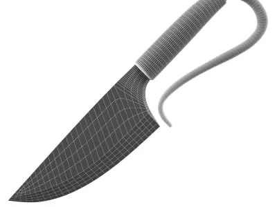 Short battle knife v1 Low-poly 3D model