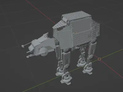 LEGO Star Wars AT-AT with armature 3D model