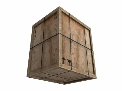 Old Wooden Cargo Crate 9 PBR Low-poly 3D model