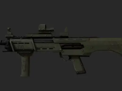 DP-12 assault rifle Low-poly 3D model