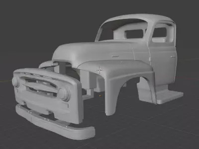 1953 International R160 cab truck 3D print model