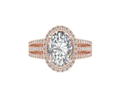 Oval Art Deco Ring 3D print model 12