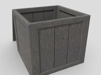 Wooden Box Low-poly 3D model purchase