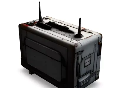 SciFi Retro Radio Receiver Low-poly 3D model