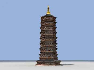Chinese Ancient Pagoda pagoda 3D model