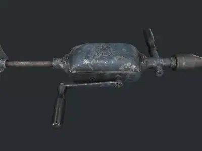Old Hand Drill Low-poly 3D model buy