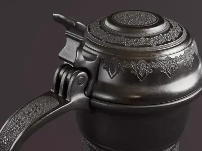 silver flagon 3D model