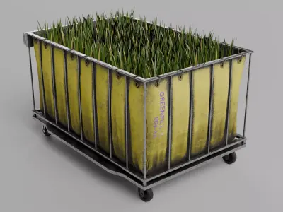 Industrial Soil Bag Cart  Game Ready Low-poly 3D model