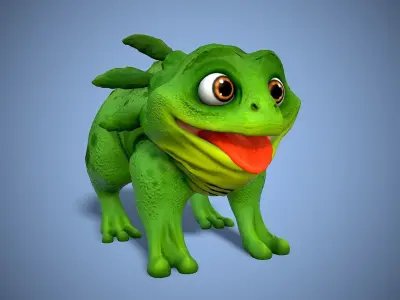 cartoon dino dog Low-poly 3D model