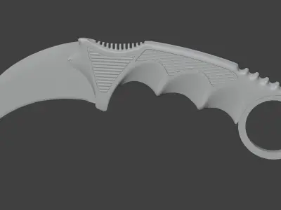 CS GO Karambit Knife Low-poly 3D model