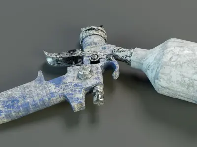 Used Paint Spray Gun PBR Low-poly 3D model