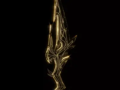 Stylized Dark Fantasy Weapon Free low-poly 3D model