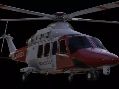 AgustaWestland AW139 Rescue - Military Low-poly 3D model