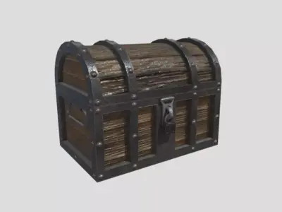 Medieval Low Poly Chest Free 3D model
