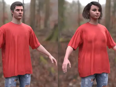  Man and Woman in Casual Outfit 1 
