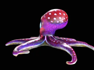 Cartoon Octopus 3D model buy