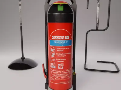 Gloria F6 Custom Design Fire Extinguisher Low-poly 3D model