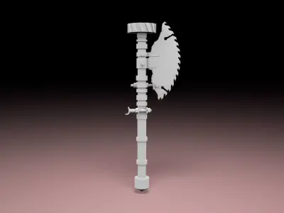 Post Apocalyptic Rusty Axe Weapon 3D Model Low Poly Low-poly 3D model