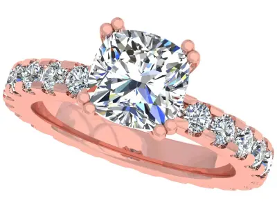 Cushion Stone Ring 3D print model purchase