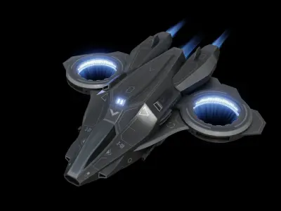 Scifi Dropship Military Aircraft Low-poly 3D model