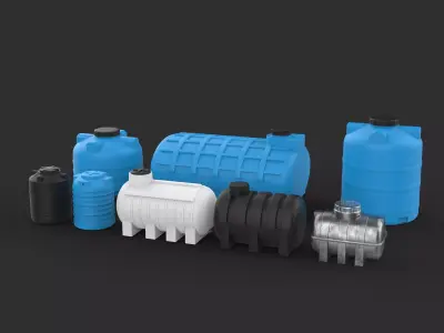 plastic water tank set 3D model