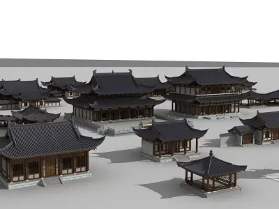 Ancient Chinese architecture 3D model 2