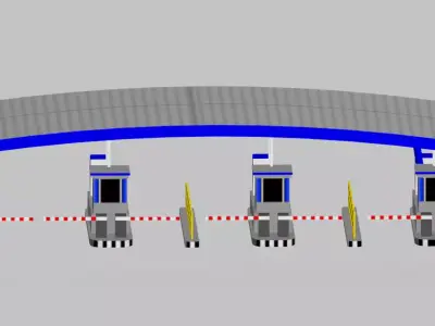 Toll Gate Low-poly 3D model