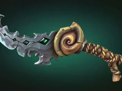 Coastal dagger Low-poly 3D model