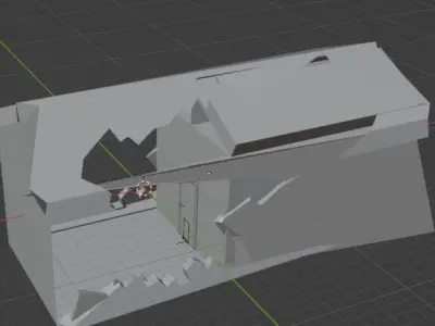 buildings destroyed Free low-poly 3D model