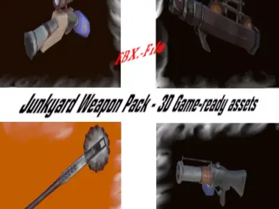 Junkyard-Weapon Pack - 3D Game-ready assets Low-poly 3D model