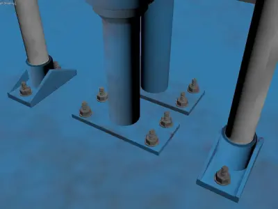CONCRETE BRICK MAKING MACHINE  Low-poly 3D model