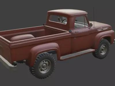 Old Rusty Truck 3d Model 3D model
