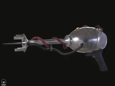 Apocalyptic ray gun Low-poly 3D model
