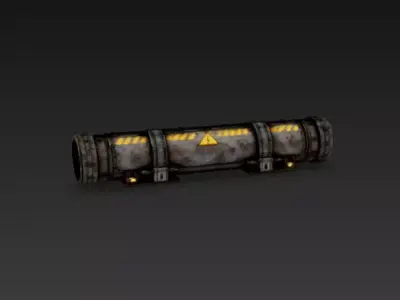 Industrial Sci-Fi Pipeline Tube - PBR Low Poly Game Ready Low-poly 3D model