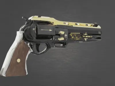 Revolver Tex Mechanica Low-poly 3D model