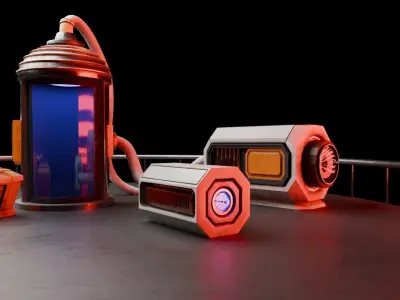 Sci-Fi Stuff Low-poly 3D model