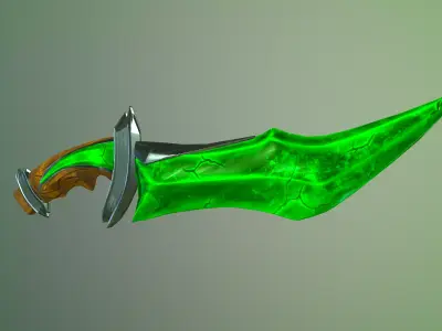stylized fantasy dagger  Low-poly 3D model