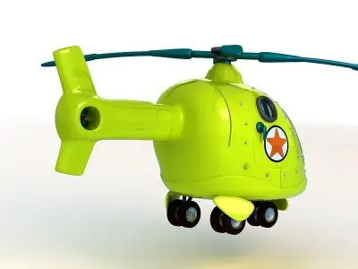 Cartoon helicopter Toy q helicopter cartoon helicopter 3D model