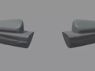 Car Mirror Honda Civic Type R 2020 Low-poly 3D model